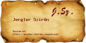 Jergler Szirén névjegykártya